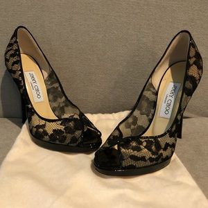 Jimmy Choo black lace stilleto